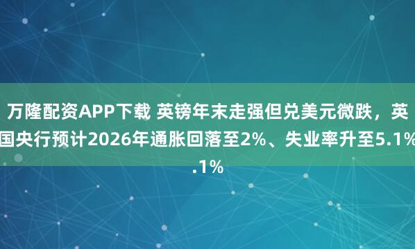 万隆配资APP下载 英镑年末走强但兑美元微跌，英国央行预计2026年通胀回落至2%、失业率升至5.1%